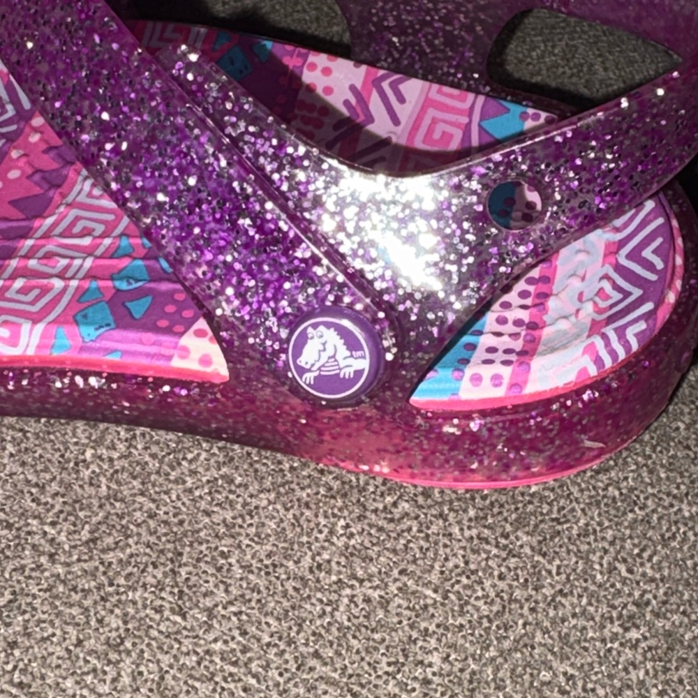 Crocs Glitter Jelly Sandals Size 6 - Picture 9 of 10